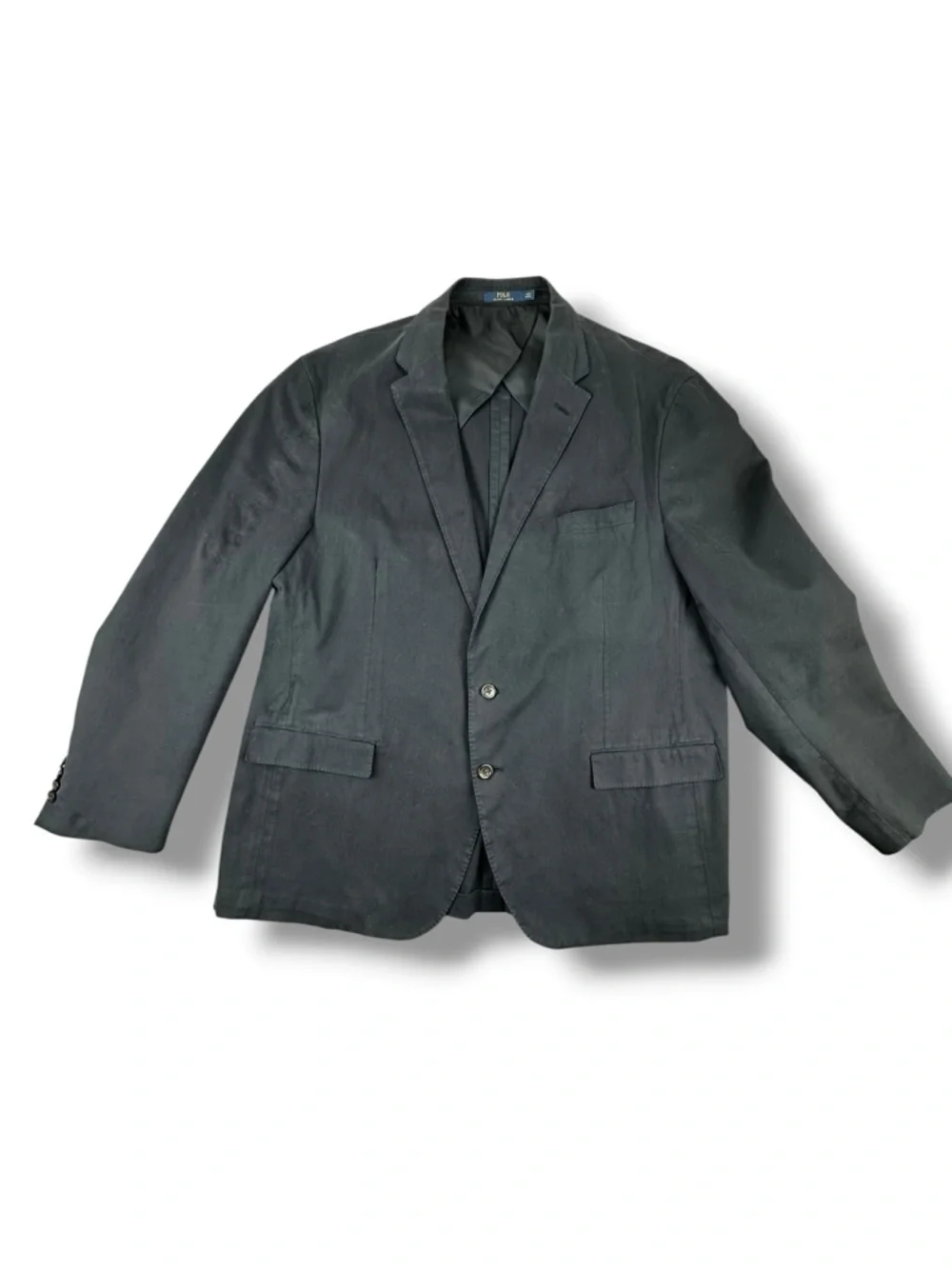 Polo Ralph Lauren Navy Blue Cotton Elastane Sport Coat Blazer Men's Size 46R EUC